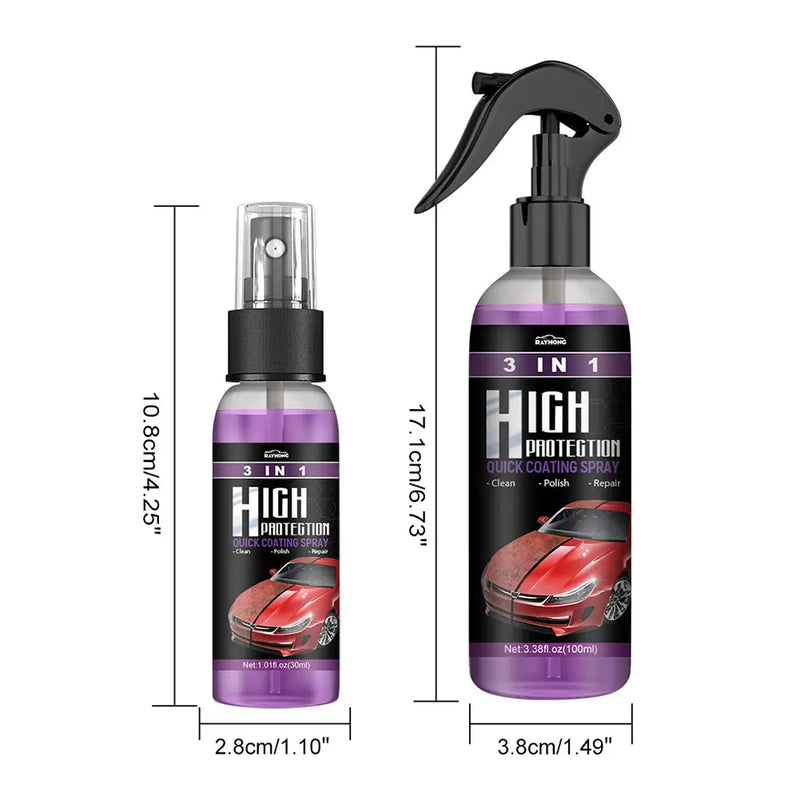 Spray de revestimento rápido para carros de alta proteção 3 em 1