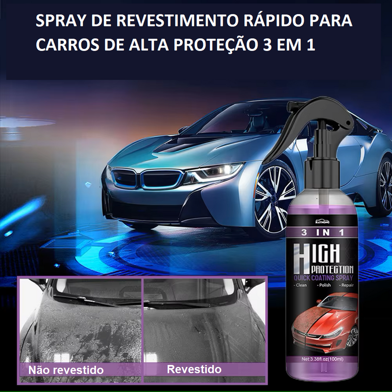 Spray de revestimento rápido para carros de alta proteção 3 em 1