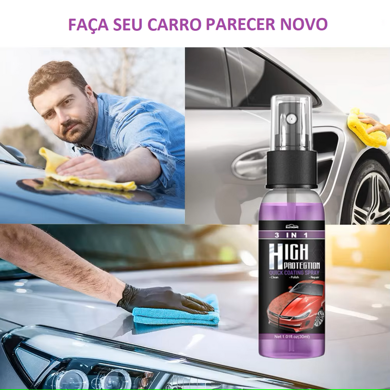 Spray de revestimento rápido para carros de alta proteção 3 em 1